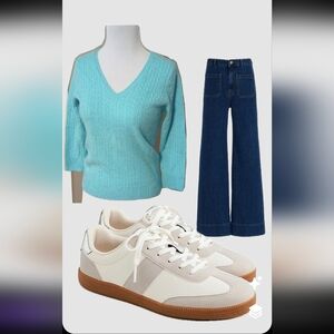 Lilly Pulitzer Turquoise V-Neck Sweater